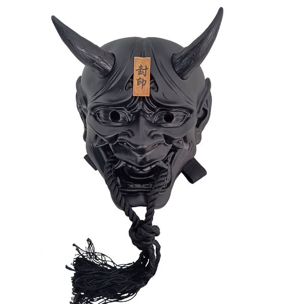 Parti Maskeleri Reçine Japon Prajna Hannya Noh Kabuki Demon Oni Samurai Hayalet Shura Ninja Yetişkinler Cadılar Bayramı Karnavalı Parti Maske Kostümleri 230905