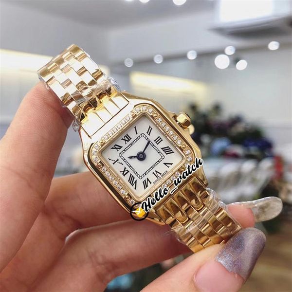 22mm Panthere WJPN0016 W4PN0007 WJPN0008 Moda Senhora Relógios Swiss Quartz Womens Watch White Dial Gold Case Diamond Bezel Steel B2994