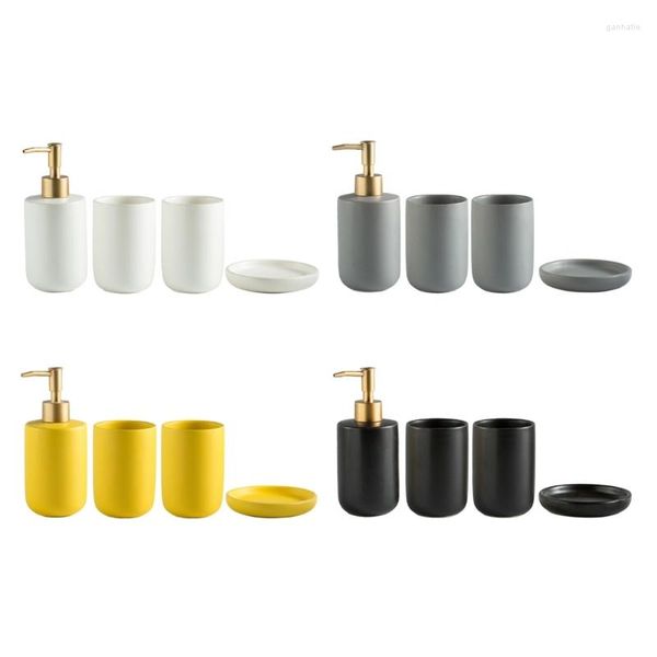 Set di accessori per il bagno Portaspazzolino per bagno Dispenser per lozione Portasapone Pompa per bottiglia W3JE