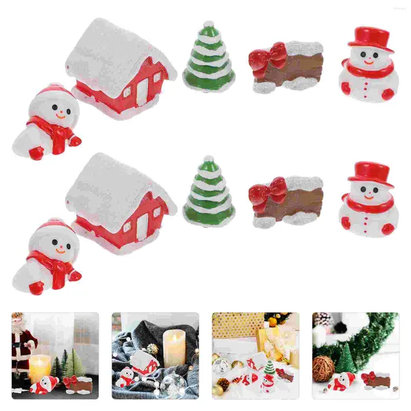 Decorazioni da giardino Elementi decorativi modello natalizi Figura Mini paesaggistica Ornamenti natalizi in miniatura