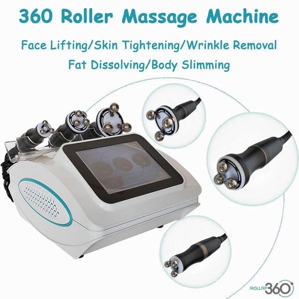 Máquina de redução de gordura de radiofrequência, emagrecimento, perda de peso, terapia de luz LED RF, remoção de rugas, remoção de rugas, rolo de 360 graus, massageador facial