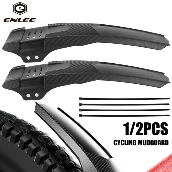 Bisiklet Fender Enlee12 PCS Bike Çamur Guard Bisiklet Çamurlar Karbon Fiber Frontrear Tekerlek Evrensel Mudguard MTB Bisiklet Kanatları Çamur Flaps Çamurlar 230906