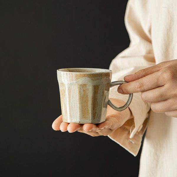 Кофейники, керамическая кружка, 170 мл, грубые керамические чашки, винтажная домашняя чашка для молока