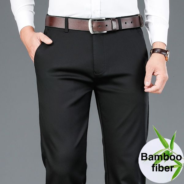 Pantaloni da uomo 2023 fibra di bambù primaverile Casual Classic Style Business Fashion Khaki Stretch Cotton Brand Brand Abiterini 230906