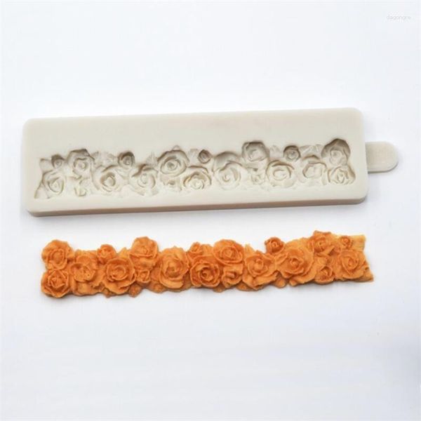 Stampi da forno Forma lunga Bouquet di rose Torta fondente Stampo in silicone Stampi per caramelle Stampi per cioccolato Stampi per biscotti Strumenti di decorazione per biscotti