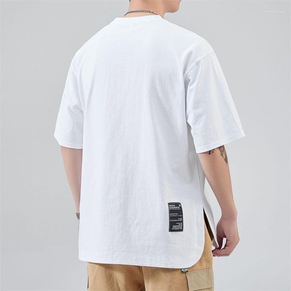 T-shirt da uomo T-shirt a maniche corte in cotone pesante da 280 g Camicia sottostrato tinta unita moda estiva con metà divisa