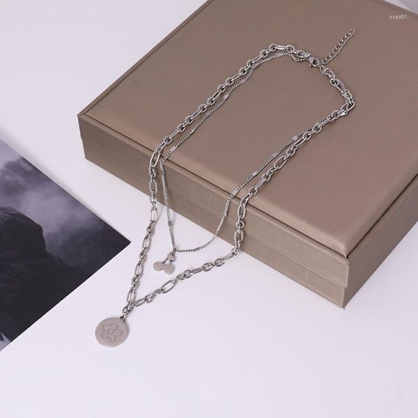 Halsband Trendy Person Titan Stahl Halskette Für Männer Und Frauen Licht Luxus Nische Schlüsselbein Kette Ins Hip-hop Design Sinn Schmuck