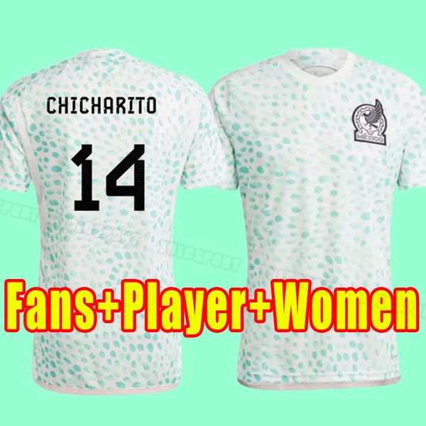 2023 2024 Футбольные майки Мексики Fans Player World H.LOSANO GUARDADO CHICHARITO G DOS SANTOS 22 23 CUP Футболка camiseta de futbol Fans player version