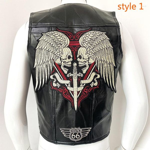 Erkek Yelek Motosiklet Deri Yelek Yelek Çizeleyen Kolsuz Ceket Yarışı Araba Dört Seasons Biker Ceket Punk Veste İnsan İçin