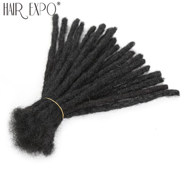 Sfusi di capelli umani Dreadlock fatti a mano Parrucche sintetiche Estensioni Parrucca nera reggae Capelli intrecciati all'uncinetto per donne e uomini afro Hair Expo City 230906
