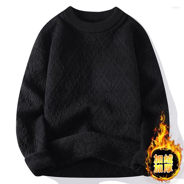 Мужские свитера 2023, осенне-зимний стиль, высококачественный модный трендовый свитер, мужской повседневный удобный теплый ромбовидный узор