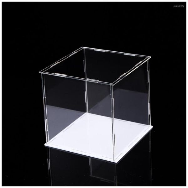 Schmuckbeutel, Vitrine, Arbeitsplatte, Acryl-Box, transparenter Organizer, Ständer, Heimdekoration für Spielzeug, Sammlerstücke, Modellautos, weiß