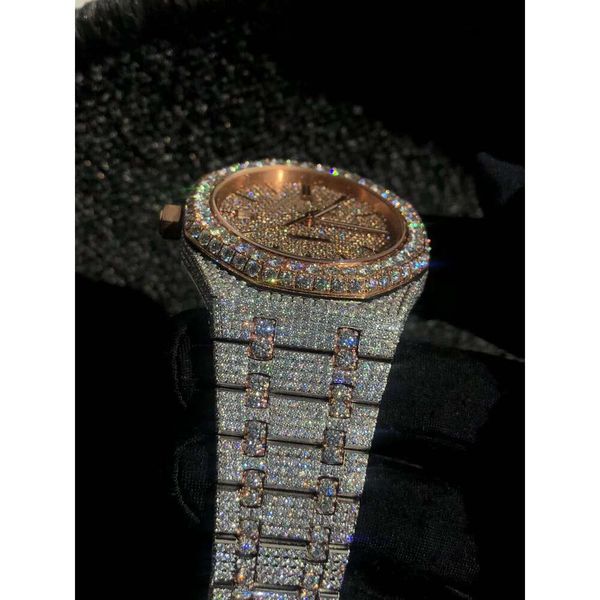 H3GQ AQVW Digner-Uhr Exklusive Digner Custom-Moissanit-Diamanterkennung, Saphirglas 904-Edelstahlarmband, Originalverpackung und Papier 6154