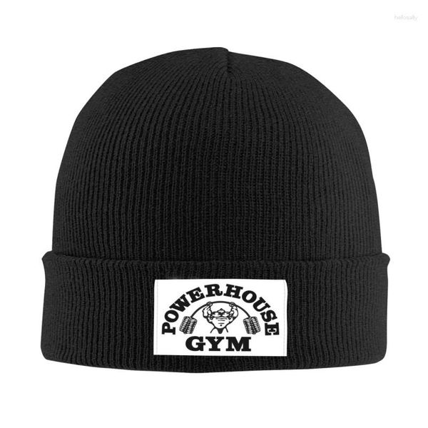 Berretti Berretto da palestra Powerhouse nero Berretto invernale unisex caldo Cofano Femme Cappello lavorato a maglia Hip Hop Fitness Building Muscle Skullies Bea