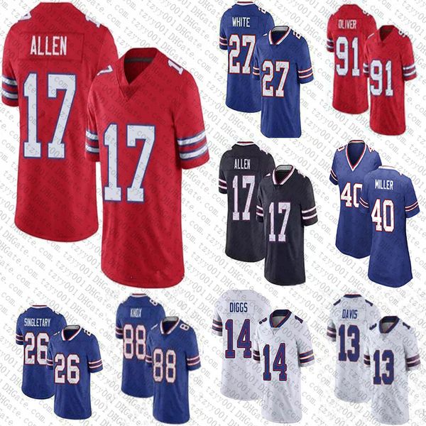 Stefon Diggs Von Miller 17 Josh Allen Custom Football Jerseys Dawson Knox Gabriel Davis TreDavious White Tyler Bass Micah Hyde Dion Dawkins Greg Rousseau Kaiir Elam