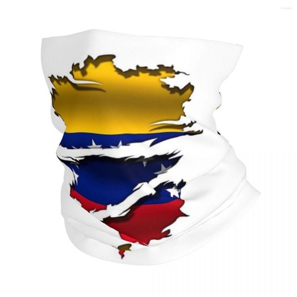 Berets Venezuela Bandeira Mapa Bandana Pescoço Gaiter Impresso Lenço Mágico Venezuelano Multi-uso Headband Ciclismo para Homens Mulheres Adulto Inverno