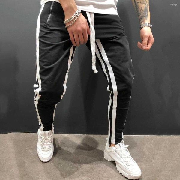 Herren-Hosen, lässige Mode, Patchwork, Sportbekleidung, dünne männliche Hosen, Turnhallen, Sportböden, Hip-Hop-Streetwear, Jogger, Jogginghose