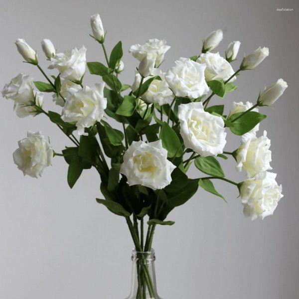 Dekorative Blumen, 3 Stück, Platycodon Grandiflorum, künstliche Blumen, Hochzeit, 58 cm, PVC, luxuriöse Ballonblume, Heimdekoration, Vase, Arrangieren