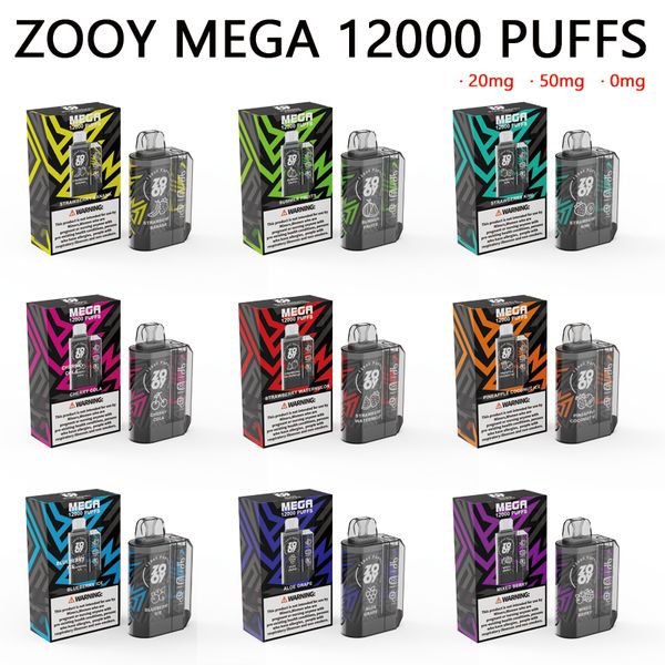 Tek Kullanımlık Elektronik Sigara Yeni Bang King Puff 12000 Orijinal Zooy Mega 12000 Puff Önceden doldurulmuş Vaper Desechable File Nic Vape 0% 5% 2% Vape 12000