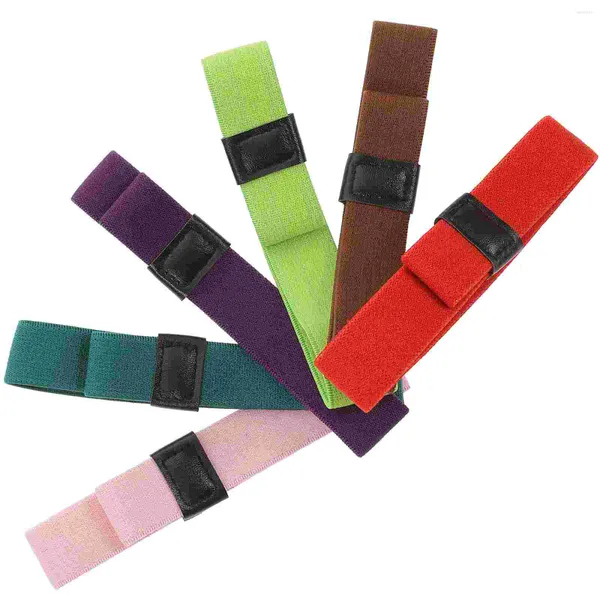 Stoviglie 6 pezzi Bento Box Strap Contenitori per bambini Cinghie creative Sushi Elastico Resistente Poliestere colorato Fissaggio pratico da viaggio