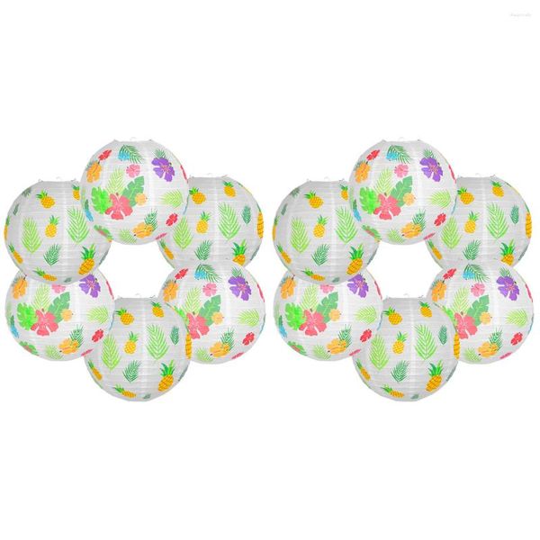 Lâmpadas de mesa 12 Pcs Abacaxi Papel Lanterna Decorações Havaianas Práticas Penduradas Lanternas Ornamento Elaborado Seaside Útil