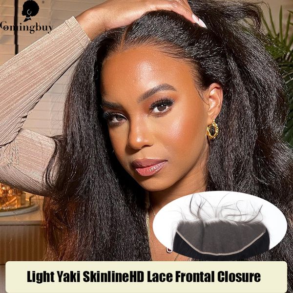 Dantelli peruklar hafif yaki skinline gerçek hd frontal kapanış 13x4 warna doğal rambut için wanita kulit hitam coirbuy virgin 230905