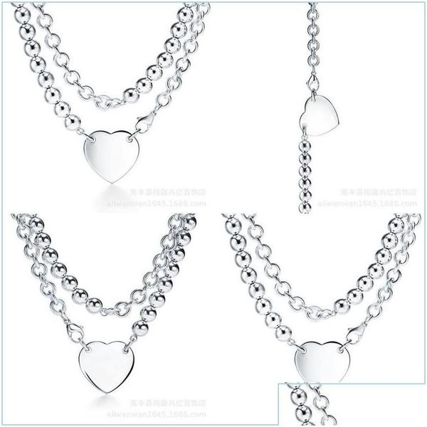Ожерелья с подвеской с шариковым замком, двойная цепочка, дизайнерское брендовое ожерелье с сердцем и любовью Siery для женщин, ювелирные изделия в подарок, подвески с доставкой, подвески Dhiml