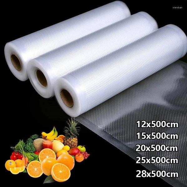 Sacos de armazenamento Vácuo de alimentos para saco de embalagem Sous Vide Frutas Legumes 500cm/Rolls