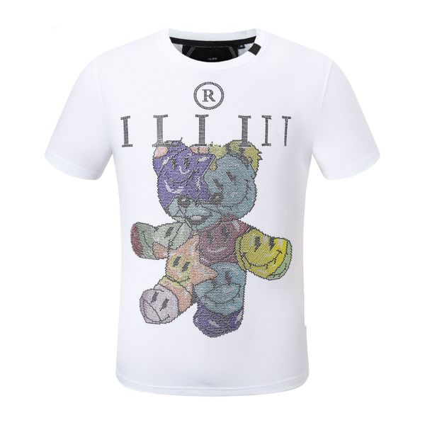 Hot Phillip Plain Maglietta da uomo Designer PP Skull Diamond T-shirt Manica corta Dollar Bear Tiger Marca Tee Teschi di alta qualità T Shirt Top Pp21518