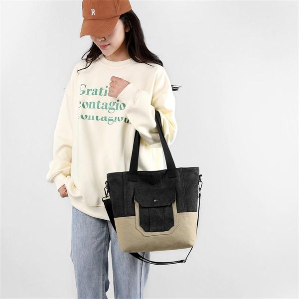 Taille Taschen Große Kapazität Leinwand Tasche Für Frauen Handtasche Lagerung Tote College Damen Schulter Casual Schule Handtaschen