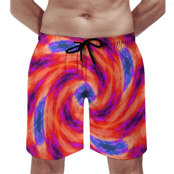 Shorts masculinos Fire Storm Board qualidade praia impressão abstrata calças de cintura elástica tamanho grande