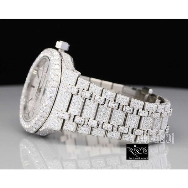 B5HB DWEI Hochwertige Lab Grown Rundschliff-Diamant-Uhr für Herren, Hip-Hop-Schmuck, Luxus-Büste, handgefertigte Uhr, Herstellung von Automatikuhren, Watch06QM