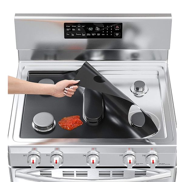 Forros de fogão com 5 furos, capa protetora para fogão a gás, queimador de fogão, faixas de gás 0.2mm, ultrafino, fácil de limpar, guarda de fogão