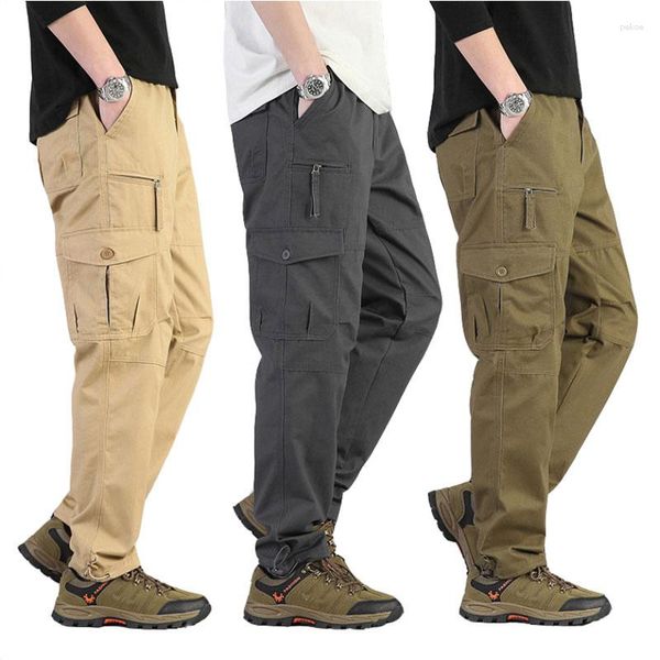 Calças masculinas primavera outono algodão carga homens streetwear casual militar hip hop pantalon tactico militar hombre M-5XL