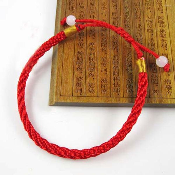 Браслеты-подвески 12 шт., женский браслет ручной работы с красной веревочной нитью, плетеные подвески, регулируемые для пар (красный)