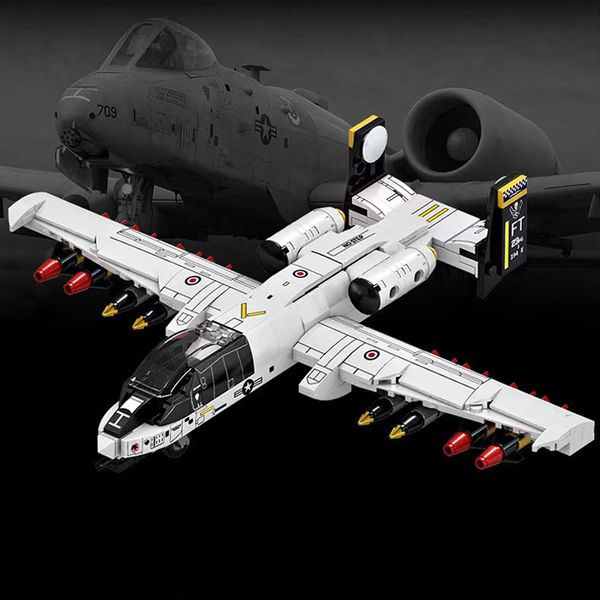 Flugzeugmodell 323 Stück Militär A10 Attack Fighter Baustein Air Force Flugzeug Modellsteine WW2 Waffe Soldat Spielzeug für Kindergeburtstagsgeschenk 230907