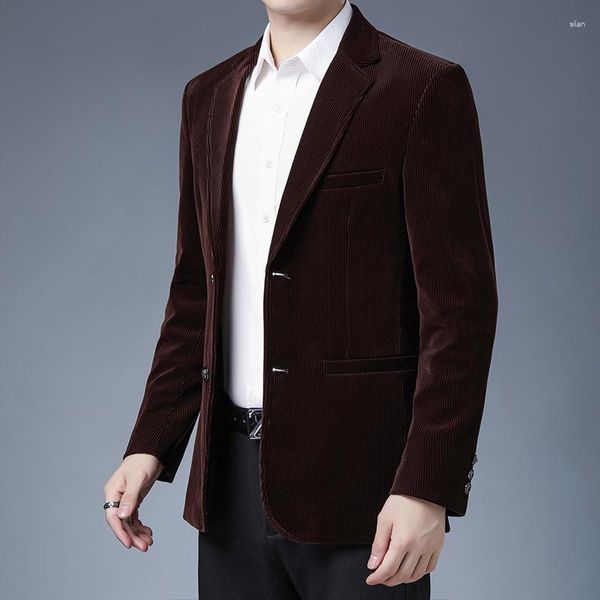 Abiti da uomo Autunno Primavera Uomo per giacca blazer Fashion Brand Designer Business Casual Classico velluto a coste Abiti eleganti