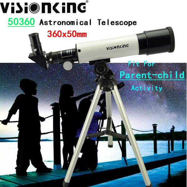 VisionKing 360 x 50 mm kleine Kinder HD Astronomisches Teleskop 18-90x Power Professional Sterngas monokularer Lehrhilfen Geschenk