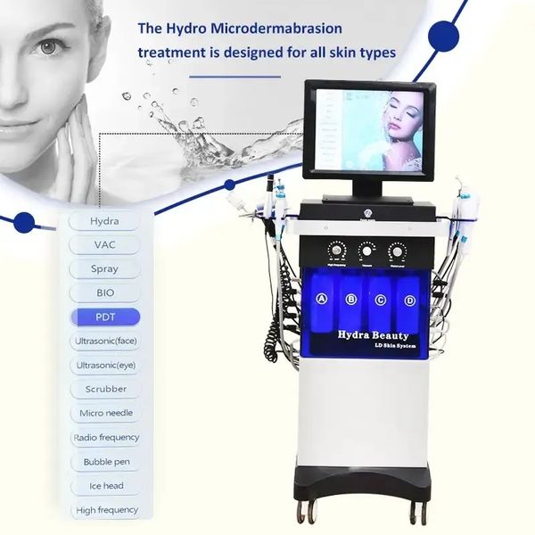 NEUE 14-in-1-Multifunktions-Schönheitsausrüstung, Hydrodermabrasion, Gesichtstiefenreinigung, Hydrafacial-Maschine, Wasser-Gesichts-Hydra-Dermabrasionssystem