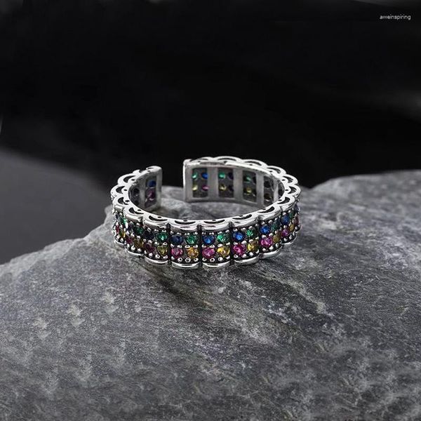 Trauringe Ankunft Trendy Bunte Glänzende Kristall Thai Silber Damen Promotion Schmuck Für Frauen Verlobungsgeschenke Kein Verblassen