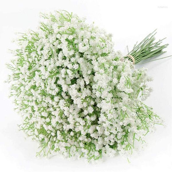 Dekorative Blumen, 7 Stück, künstliche Gypsophila-Zweige, gefälschte Blumen, Baby-Atem, DIY-Blumenstrauß für Hochzeit, Party, Heimdekoration, Arrangement