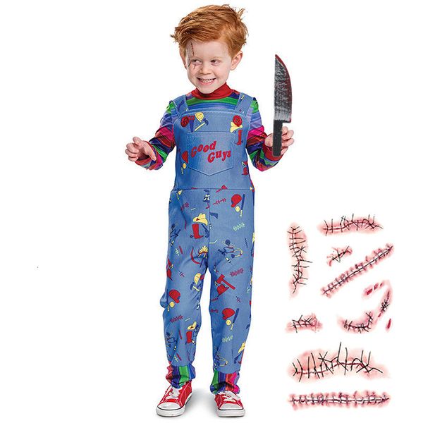 Besondere Anlässe Chucky Halloween-Kostüm für Mädchen Kinderspiel Kleinkind Send S Tattoo Aufkleber Geschenke 230906