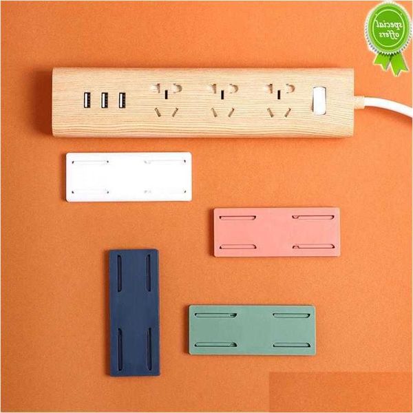 Outra organização de limpeza Row Plug Holder Power Tomada Strip Auto-adesivo Fixador Montado Fixador Titulares para Cozinha Home Dhcry