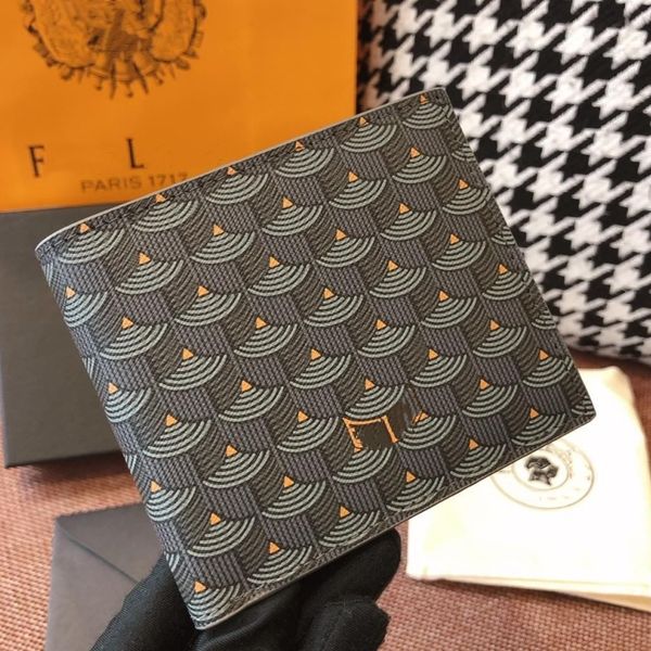 7A Yüksek kaliteli cüzdan Fransız yeni balık ölçekli desen inek derisi tasarımcısı cüzdan gerçek pikap kart çantası sıfır cüzdan erkek kart tutucu kadın kısa cüzdan