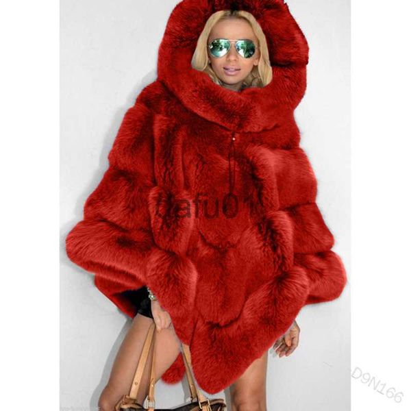 Pelliccia da donna Pelliccia sintetica Moda Inverno caldo Pelliccia sintetica Mantelle con cappuccio Donna Pelliccia sintetica visone Mantello Cappotto da donna Soffice peluche Giacche Donna Elegante Chic x0907