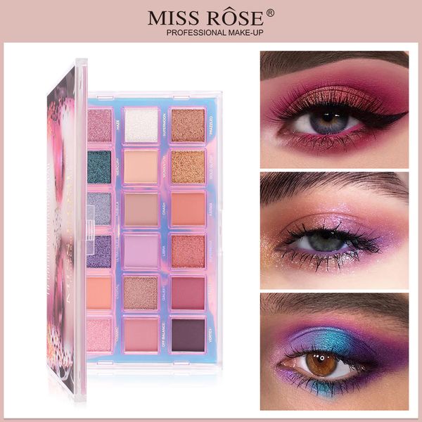 Lidschatten MISS ROSE 18 Farben Aqua Pearl Glitter Matte Lidschatten Professionelle Make-up-Palette Einfach aufzutragen 230906