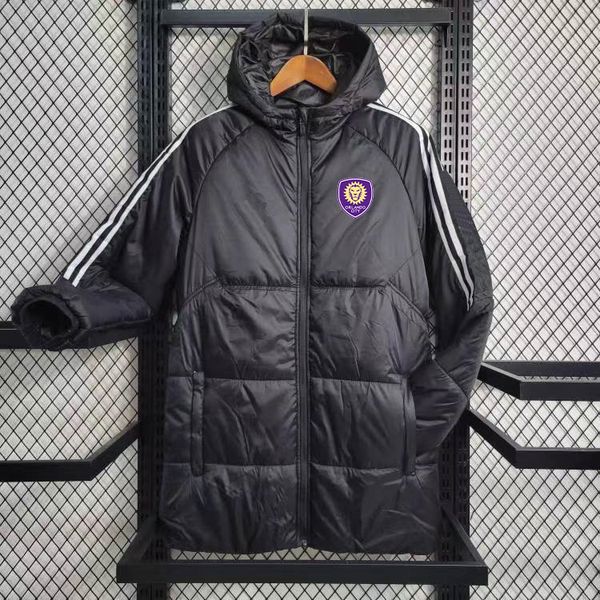 Orlando City SC Chaqueta acolchada de invierno para hombre Chaquetas de diseñador Parkas de algodón engrosadas Deportes de ocio al aire libre Abrigos cálidos