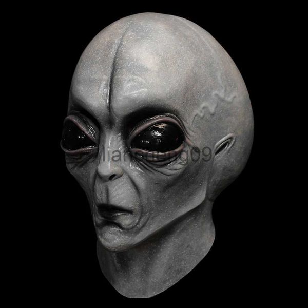 Partymasken Area 51 Alien Kopfmaske Coole realistische außerirdische Kostüm Kopfbedeckung Halloween Karneval Party Dressing Up Cosplay Latexmaske x0907