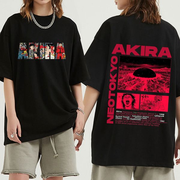 Homens camisetas Anime japonês Neo Tokyo Akira Camiseta Filme Ficção Científica Manga Saro Kaneda Homens Camisas de Manga Curta 100 Algodão Camiseta 230906