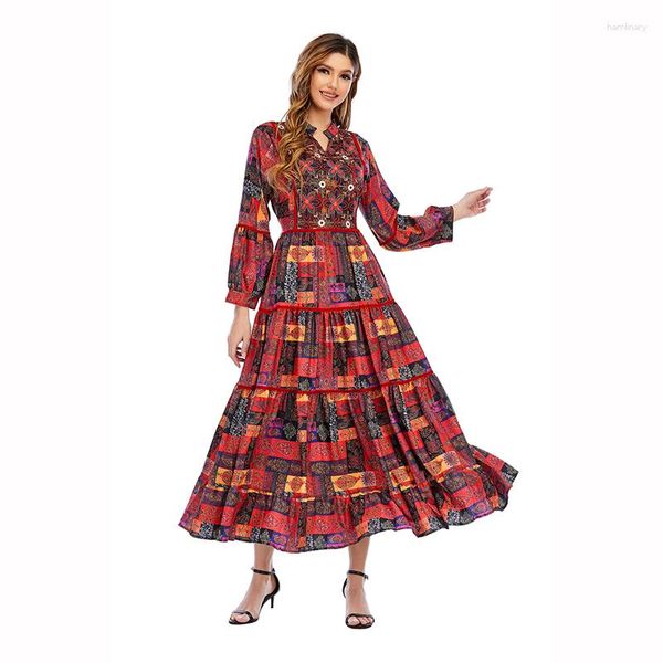 Roupas étnicas Retro Omã Kimono Dubai Árabe Saia Longa Mulheres Muçulmanas Ramadan Vestido Abaya Noite Islâmica